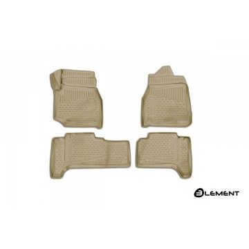 Коврики 3D в салон TOYOTA Land Cuiser (J100), 1998-2007, П.Р. 4WD, дизель, АКПП, 4 шт. (полиуретан, бежевые)