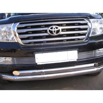 Декоративные элементы воздухозаборника d10(2 элем. по 6 трубочек) Toyota Land Cruiser 200 2007- хром, TC20.97.2231