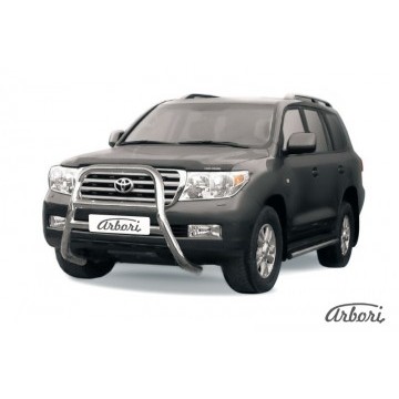 Кенгурятник d76 высокий  Arbori нерж. сталь для Toyota LC200 2007-2012