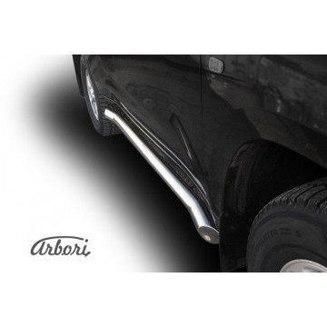 Защита порогов d76 с гибами Arbori нерж. сталь для Toyota LC200 2007-2012