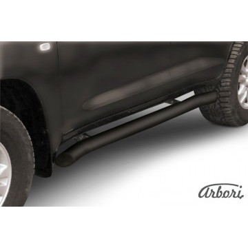Защита порогов d76 с гибами Arbori черн. для Toyota LC200 2007-2012