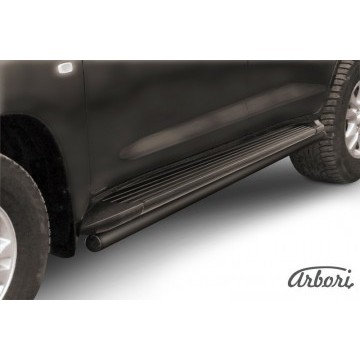 Защита штатного порога d57 Arbori черн. для Toyota LC200 2007-2012