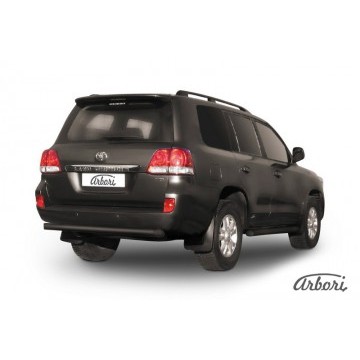 Защита заднего бампера d76 короткая Arbori черн. для Toyota LC200 2007-2012