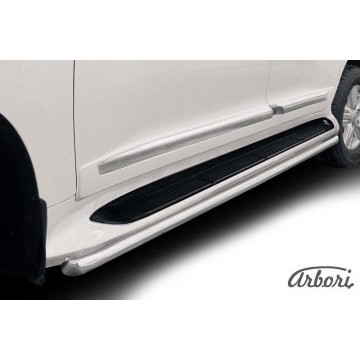 Защита штатного порога d57 Arbori нерж. сталь для Toyota LC200 2013-2015