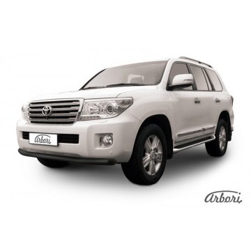 Защита переднего бампера d76 Arbori черн. для Toyota LC200 2013-2015