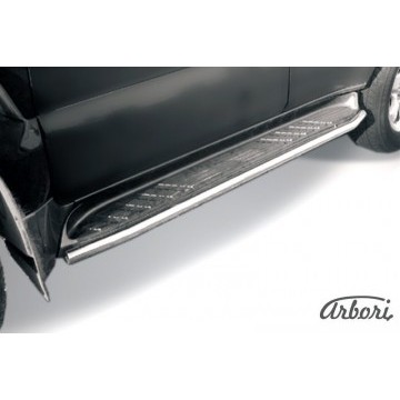 Защита штатного порога d42 Arbori нерж. сталь для Toyota LC Prado 2003-2009