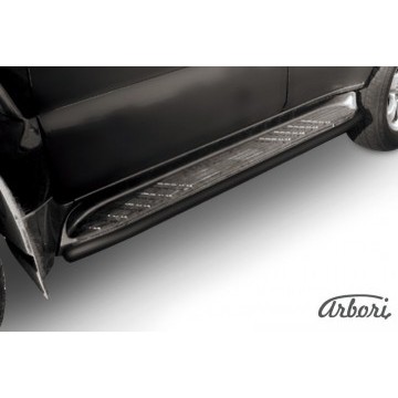 Защита штатного порога d42 Arbori черн. для Toyota LC Prado 2003-2009