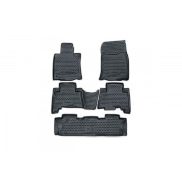 Коврики в салон TOYOTA Land Cruiser Prado 12/2009-2013, 5 шт., 7 мест. (полиуретан, серые)