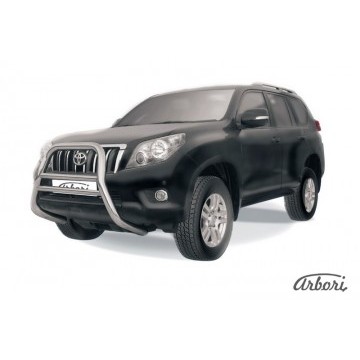 Кенгурятник d76 высокий  Arbori нерж. сталь для Toyota LC Prado 2010-2013