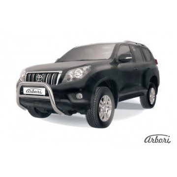 Кенгурятник d76 низкий  Arbori нерж. сталь для Toyota LC Prado 2010-2013