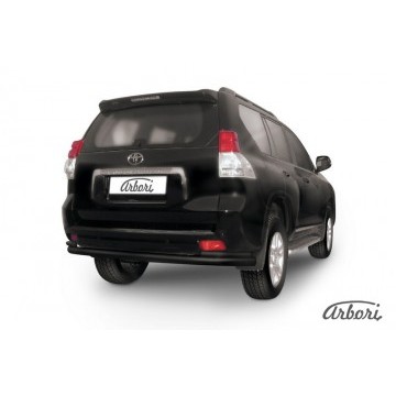 Защита заднего бампера d76+d42 двойная Arbori черн. для Toyota LC Prado 2010-2013