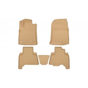 Коврики KVEST 3D в салон TOYOTA LC-150 Prado, 2013->, 5 шт. (полистар, бежевый, бежевый)