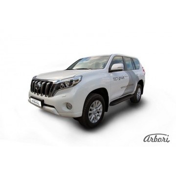 Комплект алюминиевых порогов Arbori Optima Black 1600 для TOYOTA Land Cruiser Prado 2014-2017