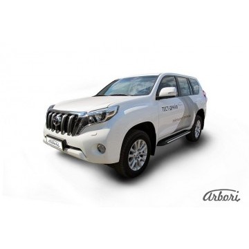 Комплект алюминиевых порогов Arbori Luxe Black 1600 для TOYOTA Land Cruiser Prado 2014-2017