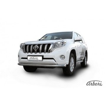 Защита переднего бампера d76 Arbori нерж. сталь для TOYOTA Land Cruiser Prado 2014-2017