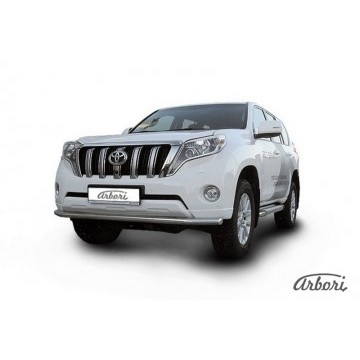 Защита переднего бампера d57 Arbori нерж. сталь для TOYOTA Land Cruiser Prado 2014-2017