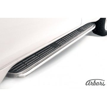 Защита штатного порога d42 Arbori нерж. сталь для TOYOTA Land Cruiser Prado 2014-2017