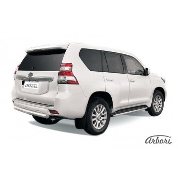 Защита заднего бампера d76 короткая Arbori нерж. сталь для TOYOTA Land Cruiser Prado 2014-2017