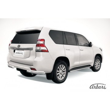 Уголки d76+d42 двойные Arbori нерж. сталь для TOYOTA Land Cruiser Prado 2014-2017