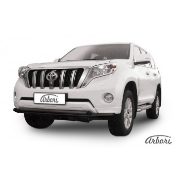 Защита переднего бампера d57+d57 двойная Arbori черн. для TOYOTA Land Cruiser Prado 2014-2017