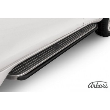 Защита штатного порога d42 Arbori черн. для TOYOTA Land Cruiser Prado 2014-2017