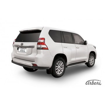 Защита заднего бампера d76+d42 двойная Arbori черн. для TOYOTA Land Cruiser Prado 2014-2017