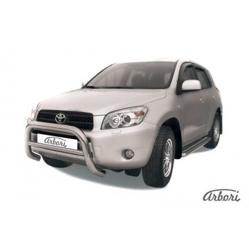 Кенгурятник d76 низкий Arbori нерж. сталь для Toyota RAV4 2006-2010