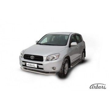 Защита переднего бампера d57 Arbori нерж. сталь для Toyota RAV4 2006-2010