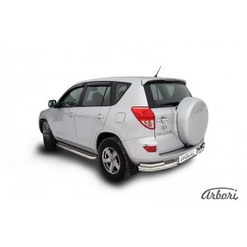 Уголки d76+d42 двойные Arbori нерж. сталь для Toyota RAV4 2006-2010