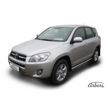 Защита порогов d76 труба Arbori нерж. сталь для Toyota RAV4 2009-2014