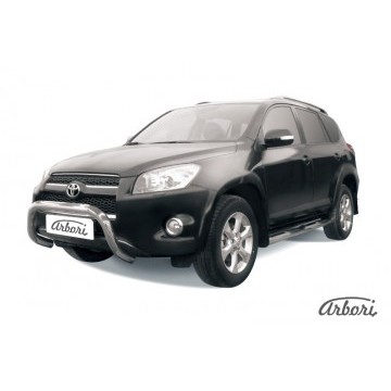 Кенгурятник d76 низкий Arbori нерж. сталь для Toyota RAV4 Long 2009-2014