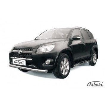 Защита переднего бампера d76 Arbori нерж. сталь для Toyota RAV4 Long 2009-2014