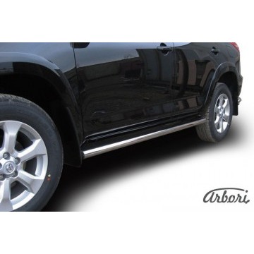 Защита порогов d76 труба Arbori нерж. сталь для Toyota RAV4 Long 2009-2014