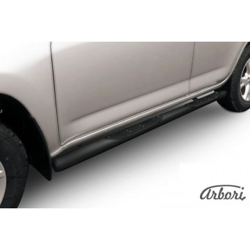 Защита порогов d76 с проступями Arbori черн. для Toyota RAV4 2009-2014