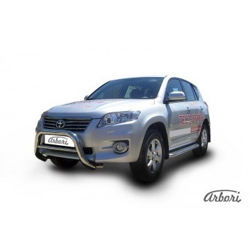 Кенгурятник d76 низкий Arbori нерж. сталь для Toyota RAV4 2010-2014