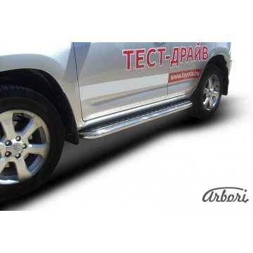 Защита штатных порогов Arbori d57 с листом TOYOTA RAV-4 2010-2012