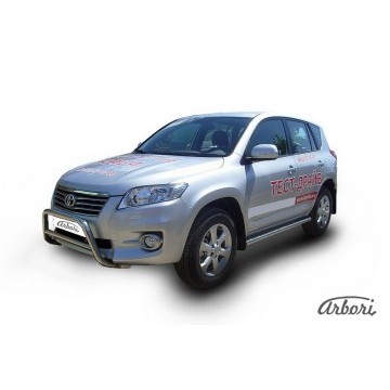 Защита штатных порогов Arbori d76 труба TOYOTA RAV-4 2010-2012