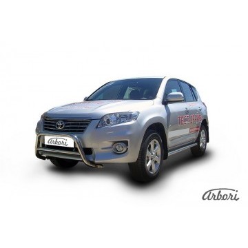 Кенгурятник d57 низкий Arbori нерж. сталь для Toyota RAV4 2010-2014