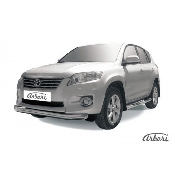 Защита переднего бампера d76 Arbori нерж. сталь для Toyota RAV4 2010-2014