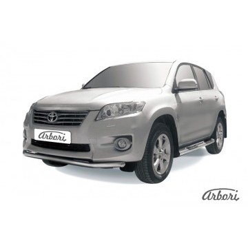 Защита переднего бампера d57 Arbori нерж. сталь для Toyota RAV4 2010-2014
