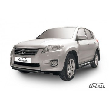 Защита переднего бампера d57 короткая Arbori черн. для Toyota RAV4 2010-2014