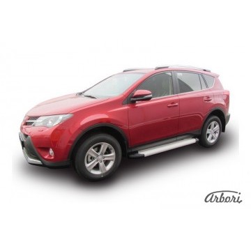 Комплект алюминиевых порогов Arbori Optima Silver 1700 для TOYOTA RAV4 2013-2015