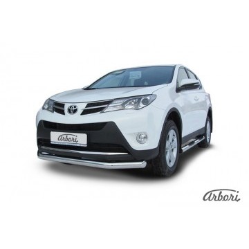 Защита переднего бампера d76 Arbori нерж. сталь для TOYOTA RAV4 2013-2015