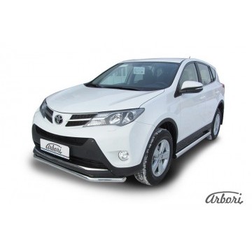 Защита переднего бампера d57  Arbori нерж. сталь для TOYOTA RAV4 2013-2015