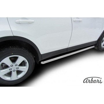 Защита порогов d57 труба Arbori нерж. сталь для TOYOTA RAV4 2013-2015