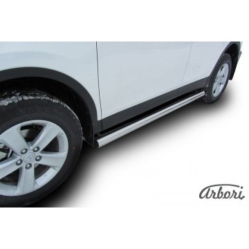 Защита порогов d76 труба Arbori нерж. сталь для TOYOTA RAV4 2013-2015