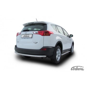 Защита заднего бампера d57 радиусная Arbori нерж. сталь для TOYOTA RAV4 2013-2015