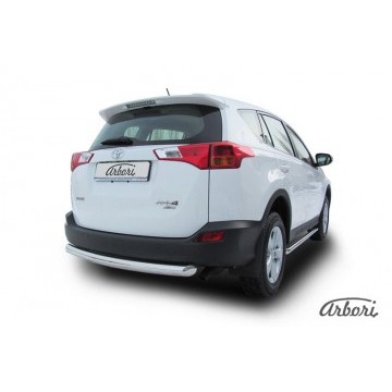 Защита заднего бампера d76 радиусная Arbori нерж. сталь для TOYOTA RAV4 2013-2015