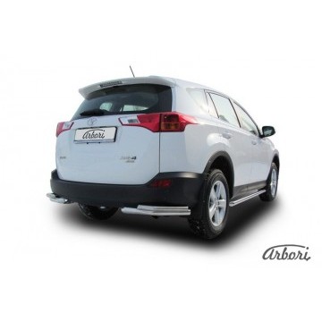 Уголки d57+d42 двойные  Arbori нерж. сталь для TOYOTA RAV4 2013-2015