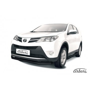 Защита переднего бампера d76 Arbori черн. для TOYOTA RAV4 2013-2015